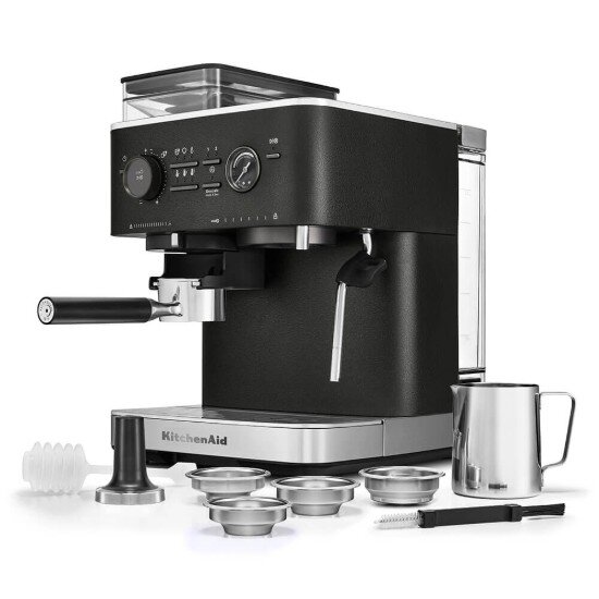 KitchenAid Полуавтоматична електрическа машина за еспресо 1500W цвят "Cast Iron
