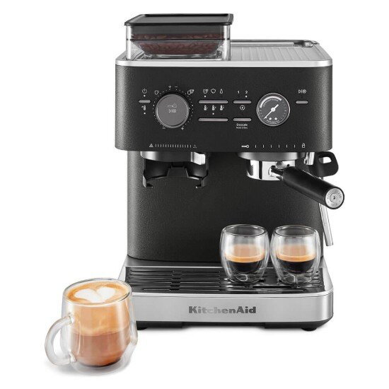 KitchenAid Полуавтоматична електрическа машина за еспресо 1500W цвят "Cast Iron
