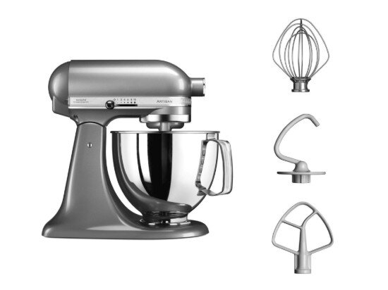 KitchenAid Стационарен миксер "Artisan" с купа 48 л модел 125 "Contour Silver