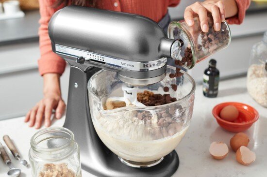 KitchenAid Стационарен миксер "Artisan" с купа 48 л модел 125 "Contour Silver