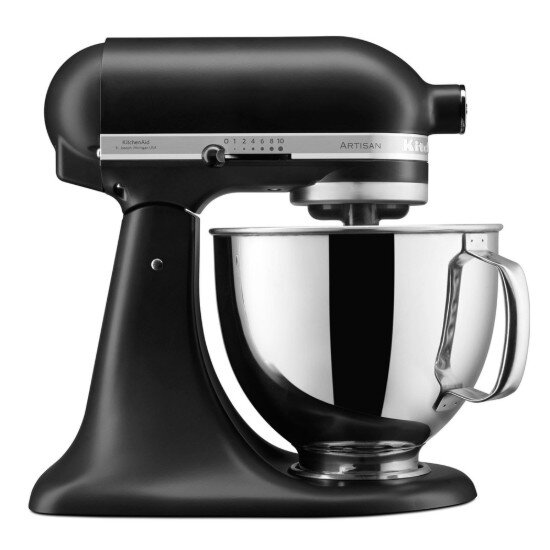KitchenAid Стационарен миксер "Artisan" с купа 48 л модел 125 "Matte Black" -