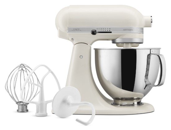 KitchenAid Стационарен миксер "Artisan" с купа 48 л модел 125 "Porcelain Whit