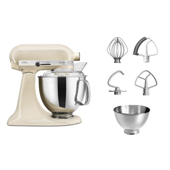 KitchenAid Стационарен миксер "Artisan" с купа 48 л модел 175 "Almond Cream"