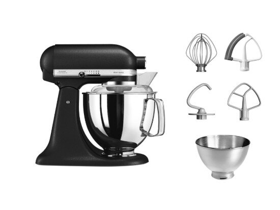 KitchenAid Стационарен миксер "Artisan" с купа 48 л модел 175 "Cast Iron Blac
