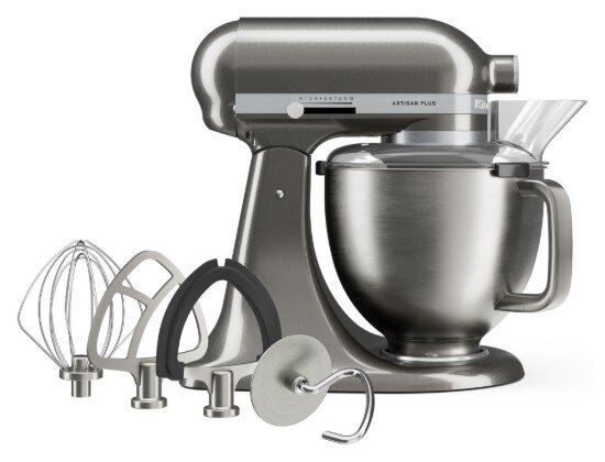 KitchenAid Стационарен миксер с купа 4.7 L Artisan Plus модел 50 Medallion Sil