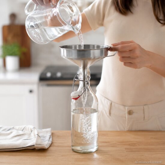 KitchenShop Фуния с дръжка 16 см неръждаема стомана