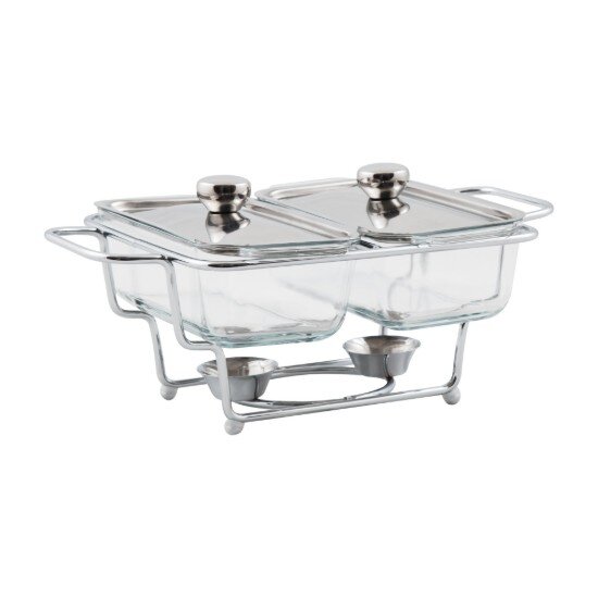 KitchenShop Комплект от 2 съда за затопляне на храна изработени от стъкло 13 л