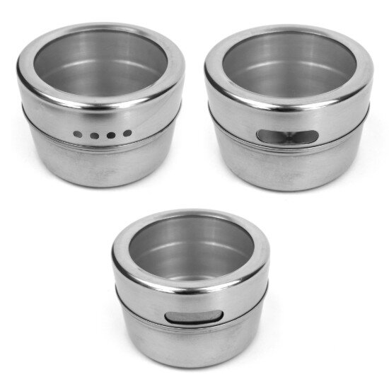 KitchenShop Комплект от 7 контейнера от неръждаема стомана за подправки