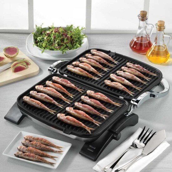 Korkmaz Електрическа скара 1800W Inox/Black "Tostkolik" -