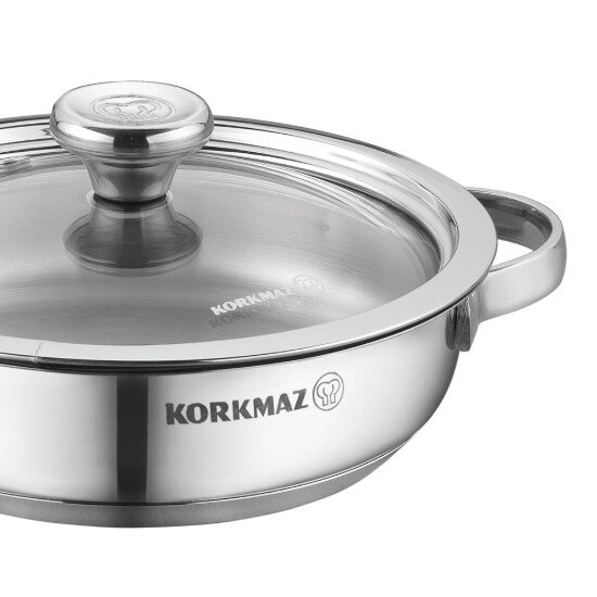 Korkmaz Тенджера от неръждаема стомана с капак 14 см/05 л "Minika" - Korkm