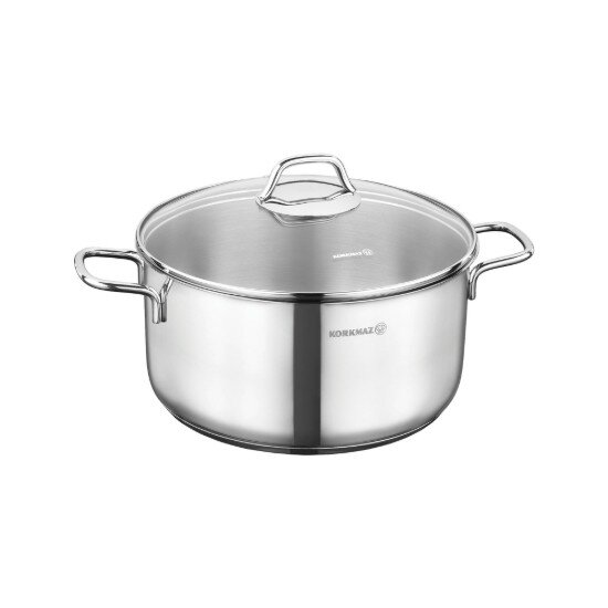Korkmaz Тенджера от неръждаема стомана с капак 22 см / 4L "Perla" -