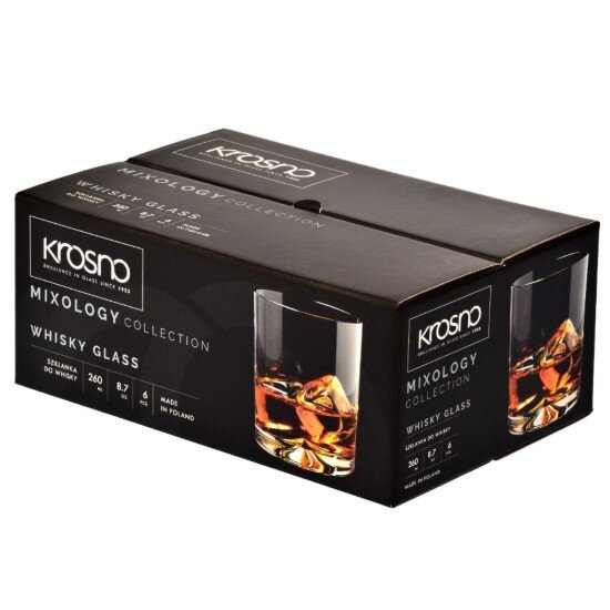 Krosno Комплект чаши за уиски от 6 части стъклени 260мл "Mixology" - Krosn