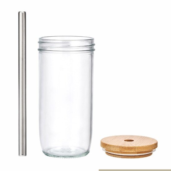 La Cafetiere Чаша за bubble tea с капак и сламка направена от стъкло 650 ml – La