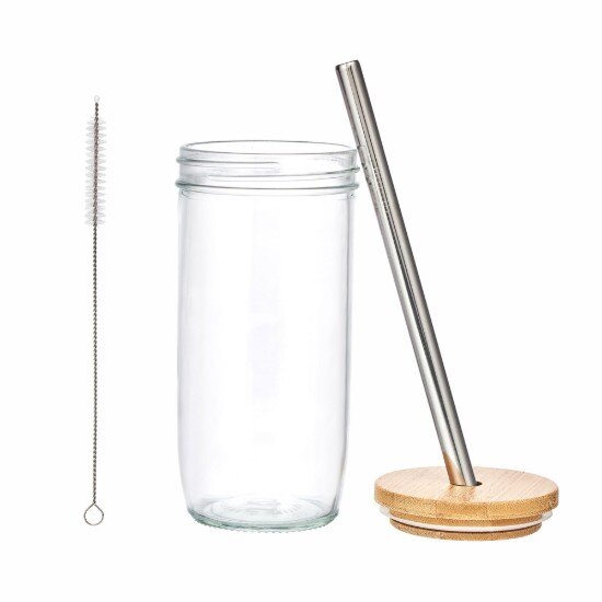 La Cafetiere Чаша за bubble tea с капак и сламка направена от стъкло 650 ml – La