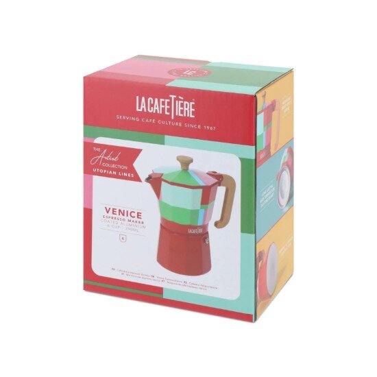 La Cafetiere Еспресо машина алуминий 290 мл "Venice Utopian Lines" червена - La