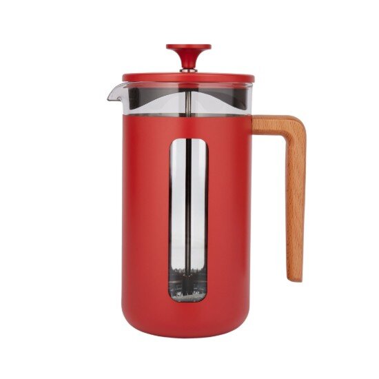 La Cafetiere Кафемашина изработена от боросиликатно стъкло 1L "Pisa" червена -