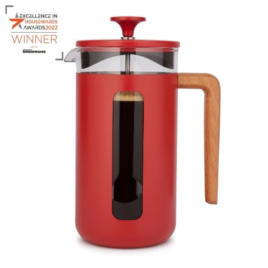La Cafetiere Кафемашина изработена от боросиликатно стъкло 1L "Pisa" червена -