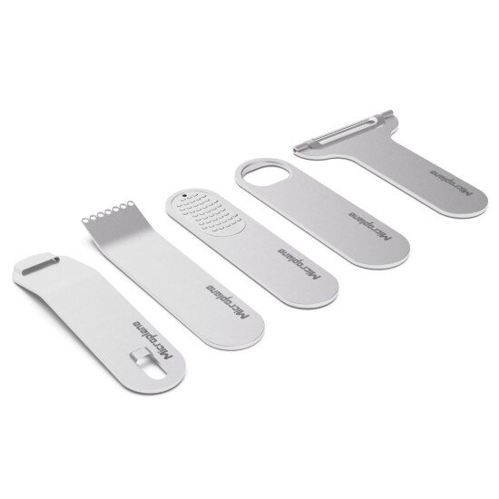 Microplane Комплект бар прибори от 5 части неръждаема стомана с дървен блок "S