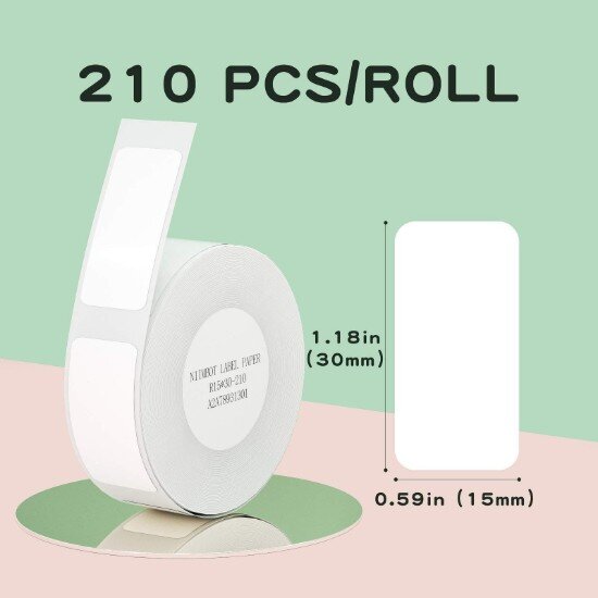 Niimbot Ролка етикетни стикери 15х30 мм 210 бр./ролка бяла -