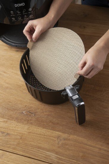 NOSTIK Комплект от 2 кръгли незалепващи защитни листа за AirFryer фибростъкл