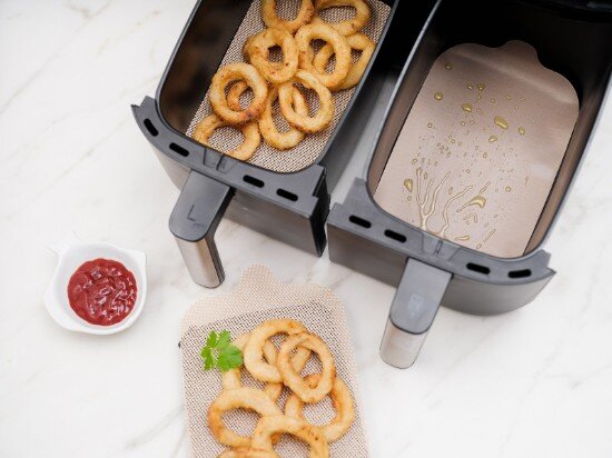 NOSTIK Комплект от 4 незалепващи защитни листа за двоен фритюрник "AirFryer"
