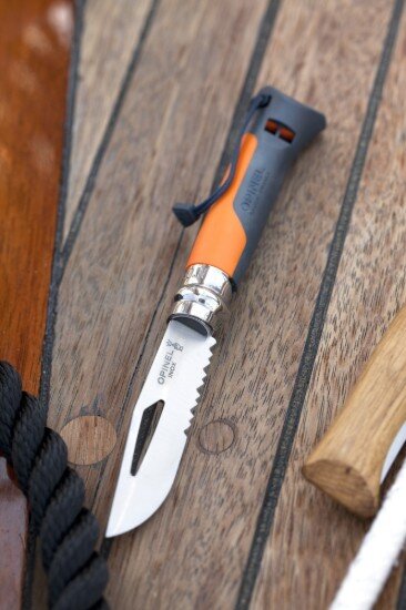 Opinel N°08 джобен нож със свирка неръждаема стомана 85 см "Outdoor" Sof