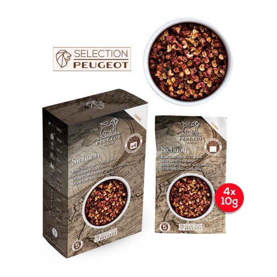 Peugeot Комплект 4 пакетчета червен пипер Съчуан 4х10гр "Spices" -