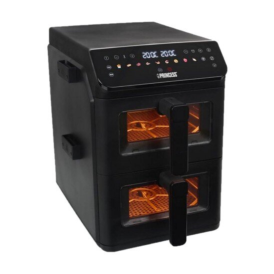 Princess Двоен фритюрник с горещ въздух 5.6+5.6 л 3000 W черен -