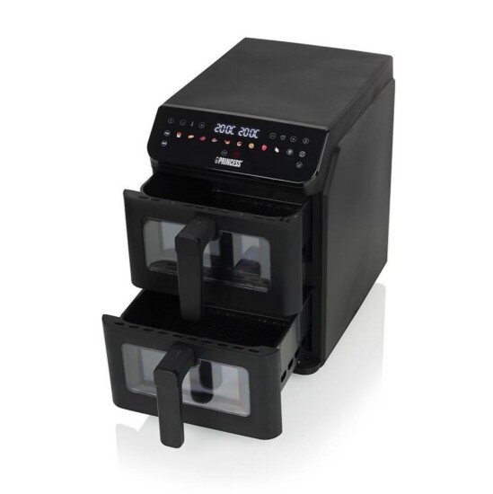 Princess Двоен фритюрник с горещ въздух 5.6+5.6 л 3000 W черен -