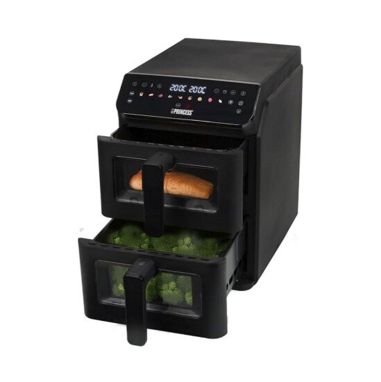Princess Двоен фритюрник с горещ въздух 5.6+5.6 л 3000 W черен -