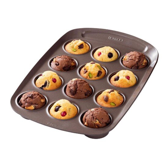 pyrex Форма за мъфини с 12 отделения въглеродна стомана 38x25.5 см -