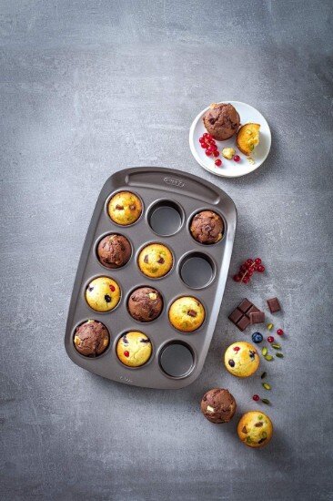 pyrex Форма за мъфини с 12 отделения въглеродна стомана 38x25.5 см -