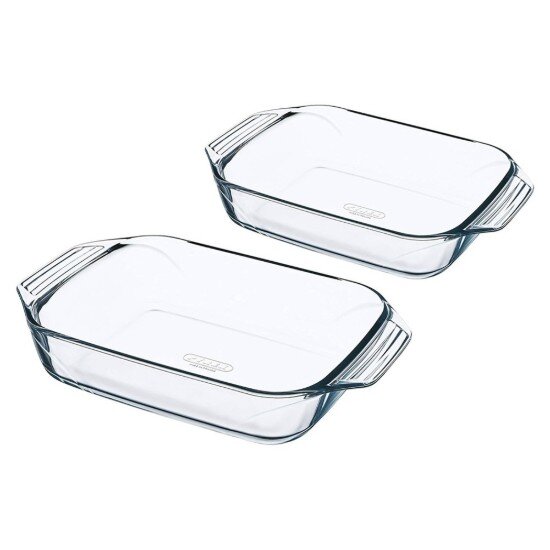 pyrex Комплект от 2 правоъгълни термоустойчиви стъклени съда 3 л/4 л - PYRE