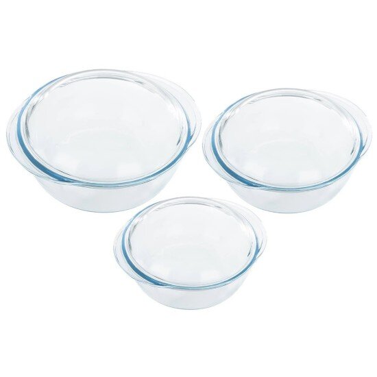 pyrex Комплект от 3 контейнера за съхранение на храна изработени от термоус