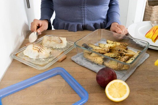 pyrex Контейнер за съхранение на храна с термоустойчив стъклен капак 22x17с