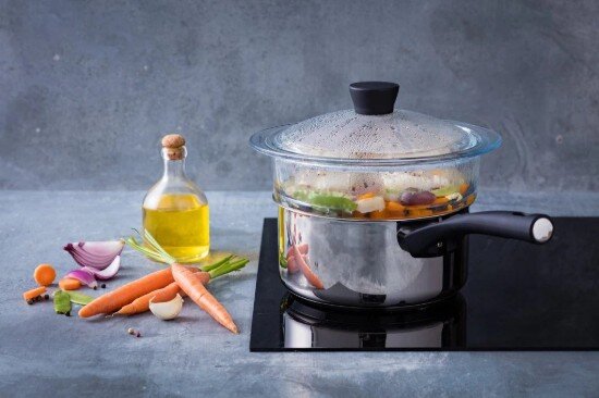 pyrex Кошница за готвене на пара изработена от термоустойчиво стъкло 20 см