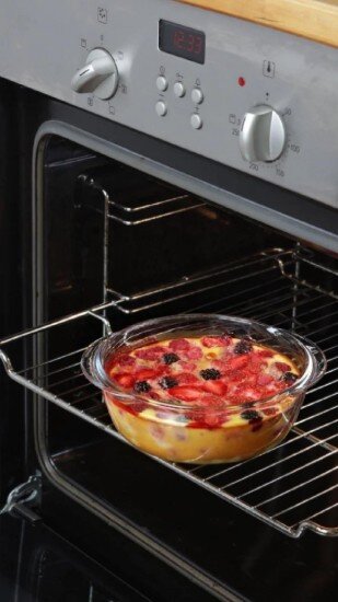 pyrex Кръгъл контейнер за храна с капак топлоустойчиво стъкло 23cm/2.3L -