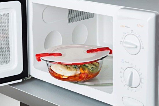 pyrex Кръгъл контейнер за храна с капак топлоустойчиво стъкло 23cm/2.3L -