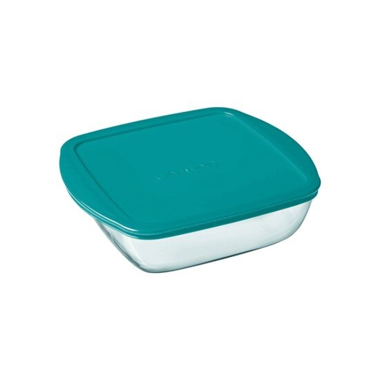 pyrex Квадратен контейнер за храна с капак термоустойчиво стъкло 25x22 см