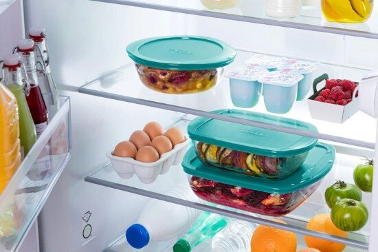 pyrex Квадратен контейнер за храна с капак термоустойчиво стъкло 25x22 см