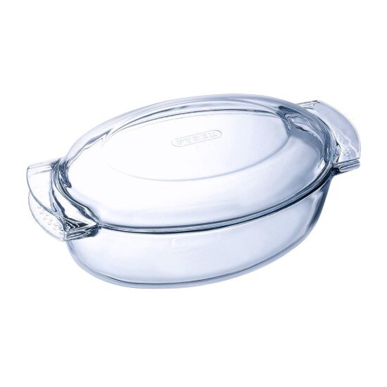 pyrex Овална чиния с капак изработена от термоустойчиво стъкло 44 л + 14