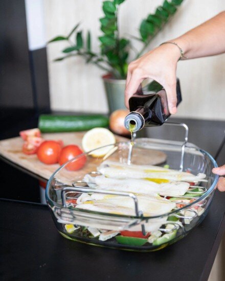 pyrex Овална тава за печене с решетка термоустойчиво стъкло 4 л -