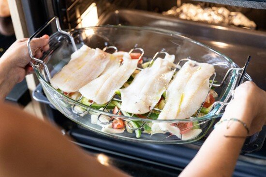 pyrex Овална тава за печене с решетка термоустойчиво стъкло 4 л -