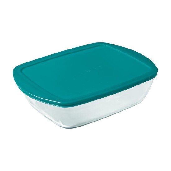 pyrex Правоъгълен контейнер за храна с капак термоустойчиво стъкло 28x20с