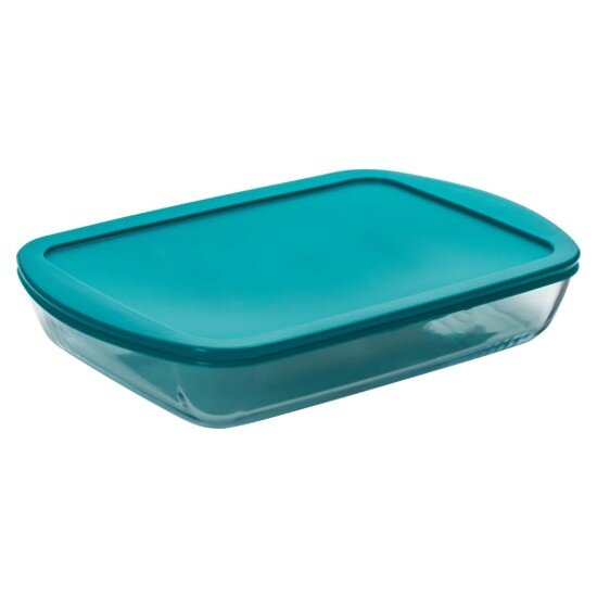 pyrex Правоъгълен контейнер за храна с капак термоустойчиво стъкло 40x27с
