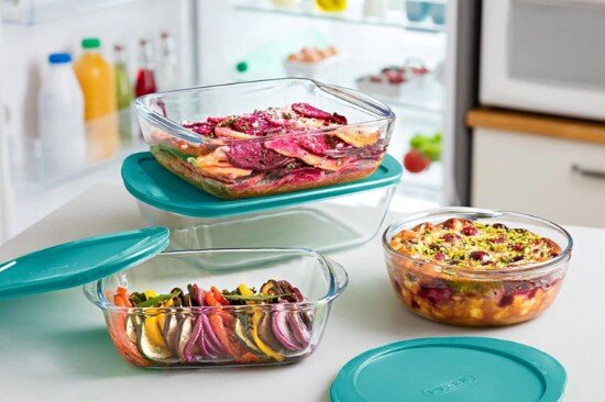 pyrex Правоъгълен контейнер за храна с капак термоустойчиво стъкло 40x27с
