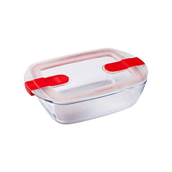 pyrex Правоъгълен контейнер за храна с капак топлоустойчиво стъкло 23x15c