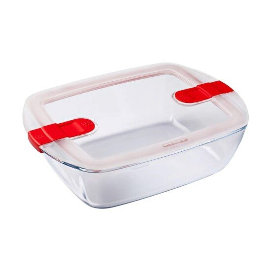 pyrex Правоъгълен контейнер за храна с капак топлоустойчиво стъкло 28x20c