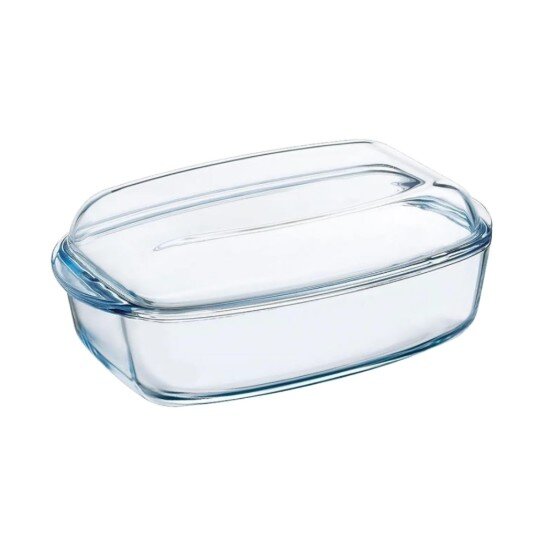 pyrex Правоъгълна чиния с капак изработена от боросиликатно стъкло топлоус