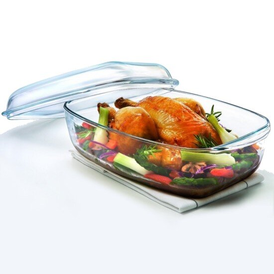pyrex Правоъгълна купа с капак изработена от термоустойчиво стъкло 44 л +